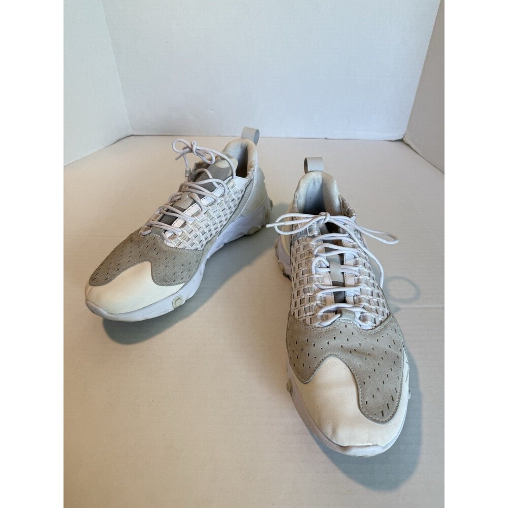 Nike React Sertu AT5301-100 Suede White‎ Woven Running Sneaker Shoes Men's US 13